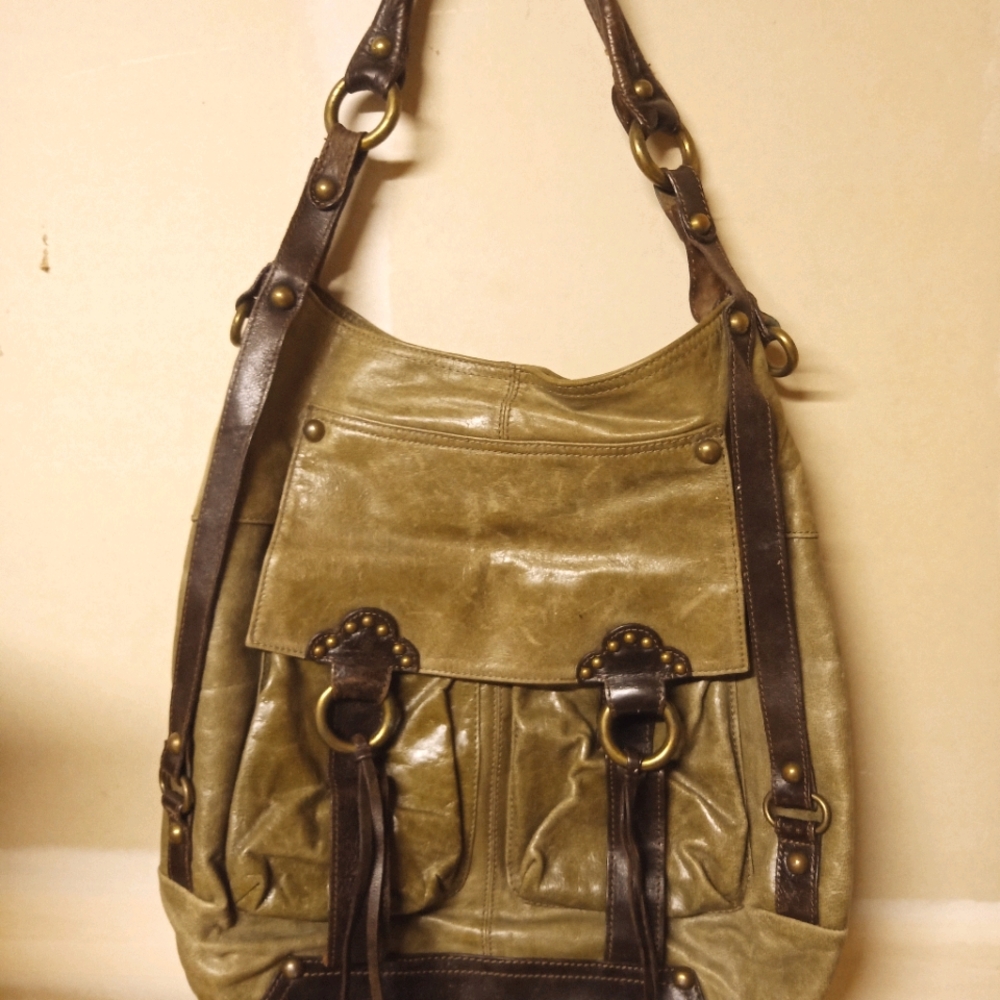Tano Handbags olive/chocolate lg purse